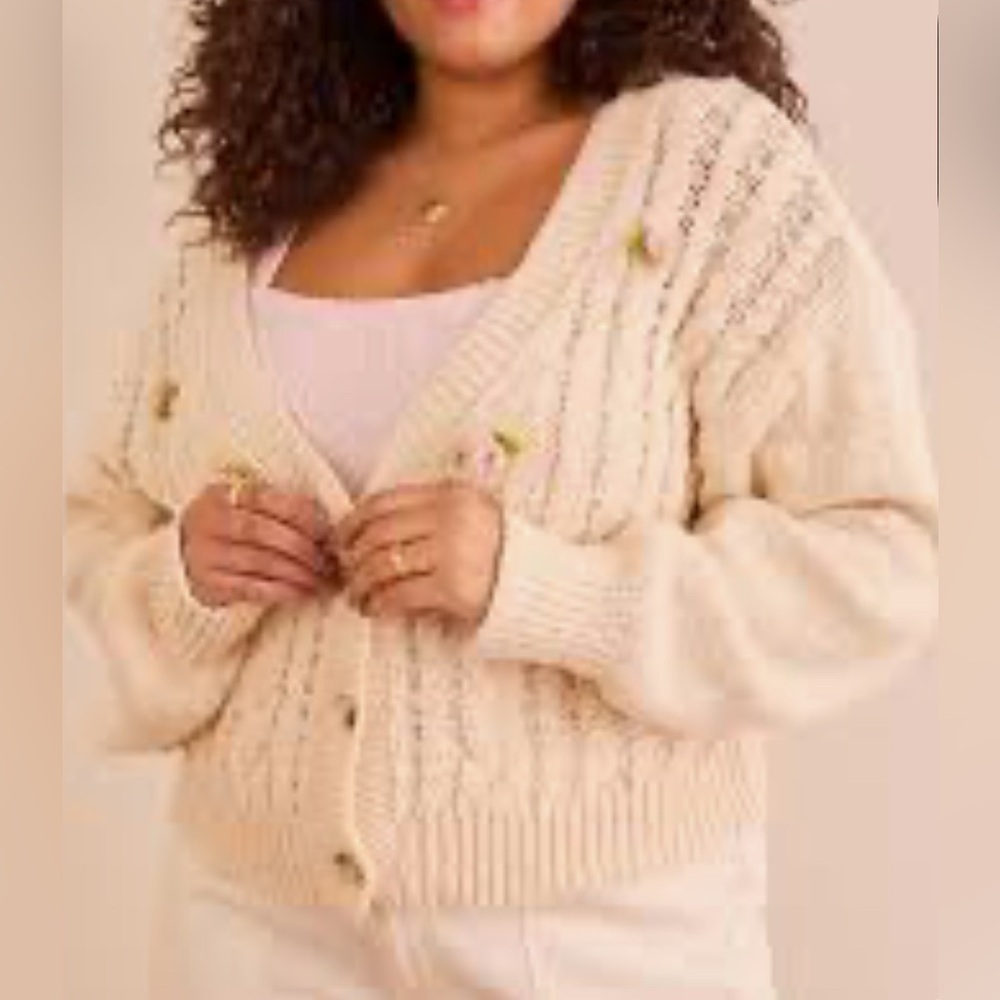 NWT Arula Jenni 3D floral cardigan sweater, Arula size A, 1X